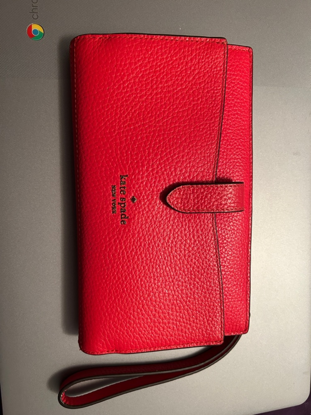 Kate Spade Red Pebbled Leather Clutch Wristlet
